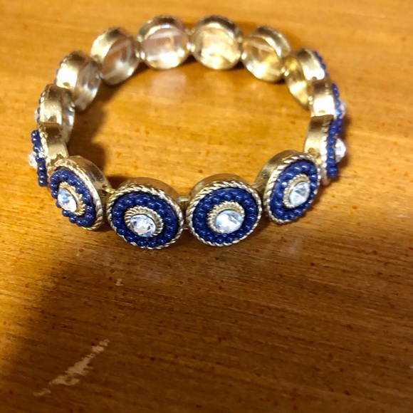 Stretchy blue and gold bracelet - Picture 2 of 2